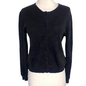 Pamela Dennis S black jeweled button‎ down cardigan